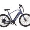 A sleek, matte blue Serfas eDASH electric bike with a modern design. The bike features a frame-integrated battery, disc brakes, and a comfortable Serfas saddle. The word "Dash" is displayed prominently on the lower bar of the frame. The bike has black tires and handlebars. A sleek, matte blue Serfas eDASH electric bike with a modern design. The bike features a frame-integrated battery, disc brakes, and a comfortable Serfas saddle. The word "Dash" is displayed prominently on the lower bar of the frame. The bike has black tires and handlebars.