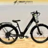A sleek black Reid Quest 1.0 MY23 electric bike is displayed against a plain wall. It features a sturdy frame, wide tires, front and rear disc brakes, and an integrated battery. The image is branded with "Crazy Lenny's Electric Bikes" at the top. A sleek black Reid Quest 1.0 MY23 electric bike is displayed against a plain wall. It features a sturdy frame, wide tires, front and rear disc brakes, and an integrated battery. The image is branded with "Crazy Lenny's Electric Bikes" at the top.