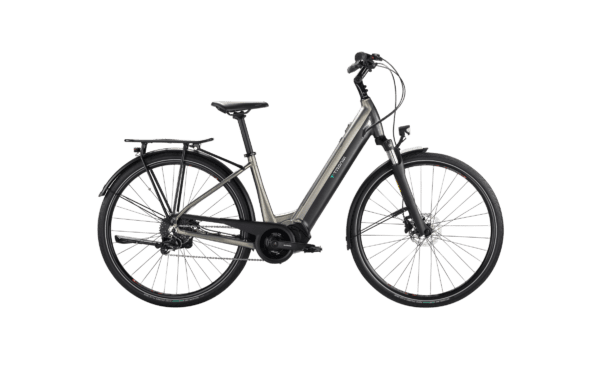 Modern electric bicycle with step-through frame