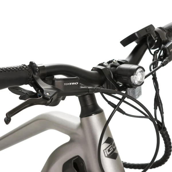 Electric bike handlebars with light and wires