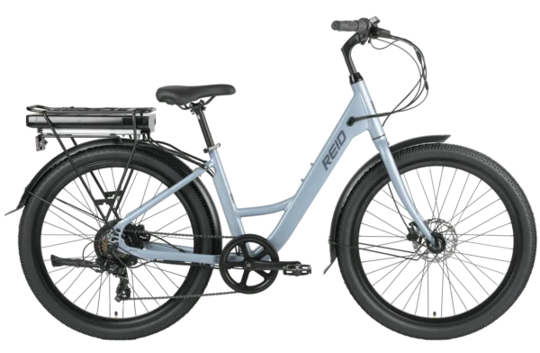 Light blue Reid electric bike side view