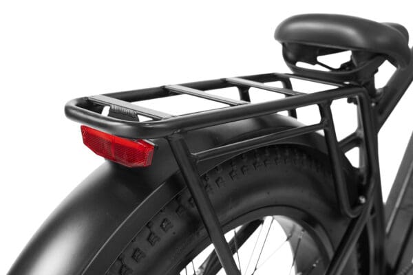 Bicycle rear rack with reflector detail