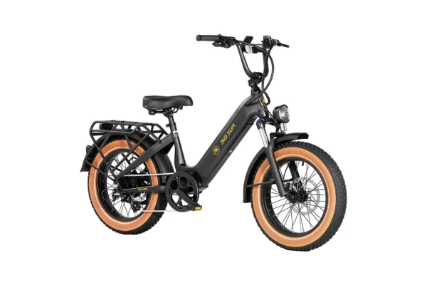 Black electric bike with wide tires