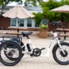 EMOJO_Bull_Pompermayer_7355 White electric tricycle parked outdoors