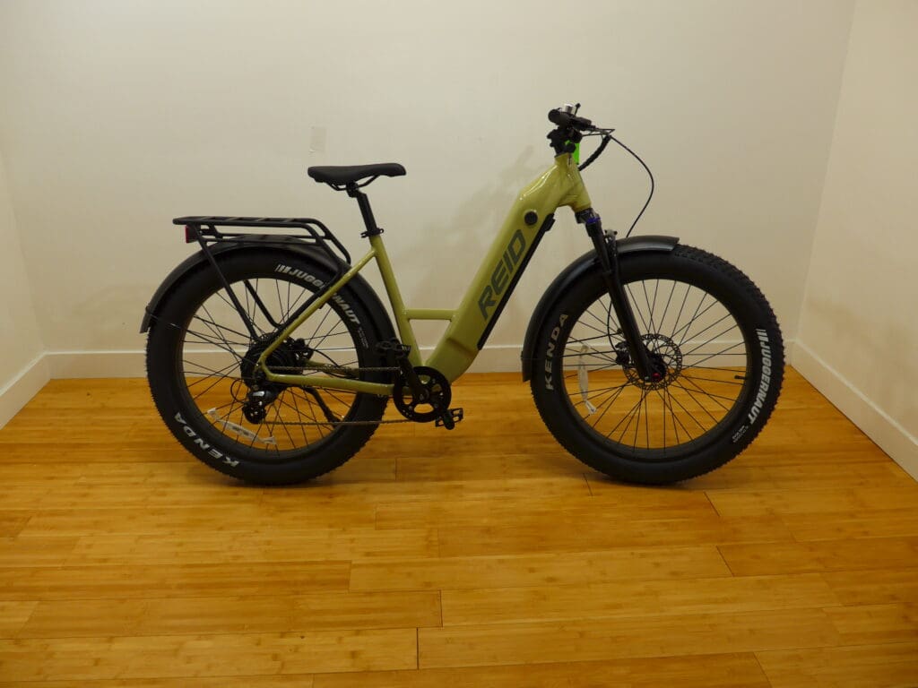 Olive green Reid fat tire electric bike