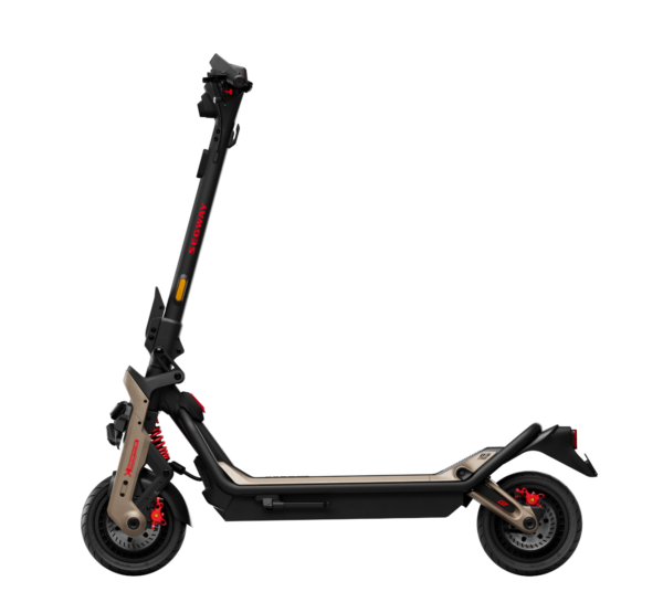 Modern black electric scooter, side view