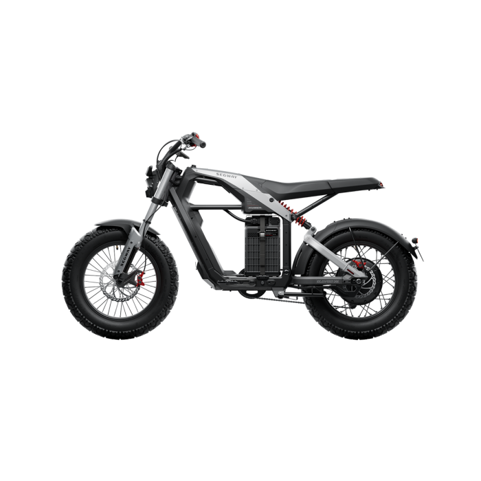 Black modern electric motorcycle side view