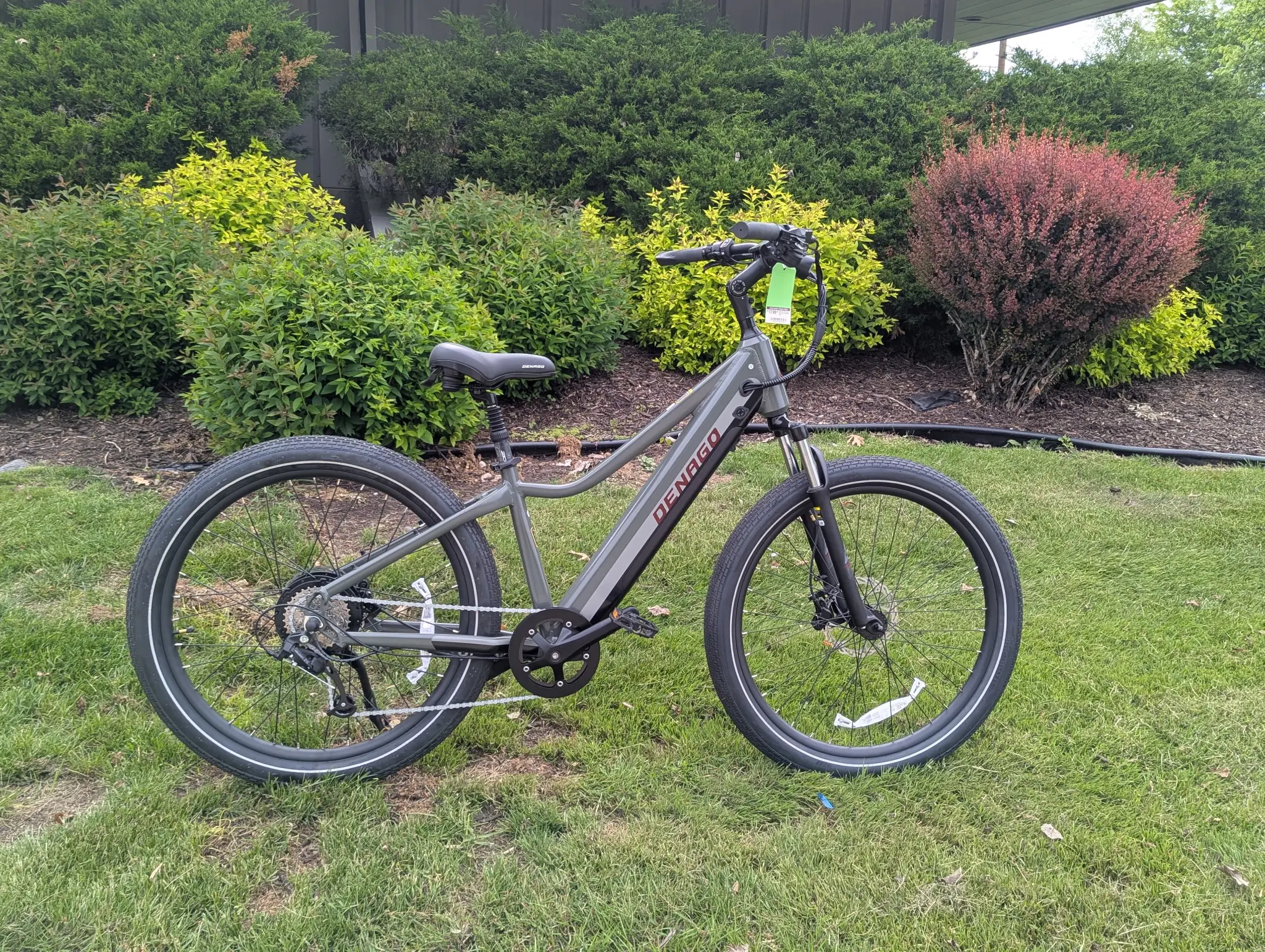 Gray Denago e-bike on green grass