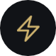 Gold lightning bolt on black background