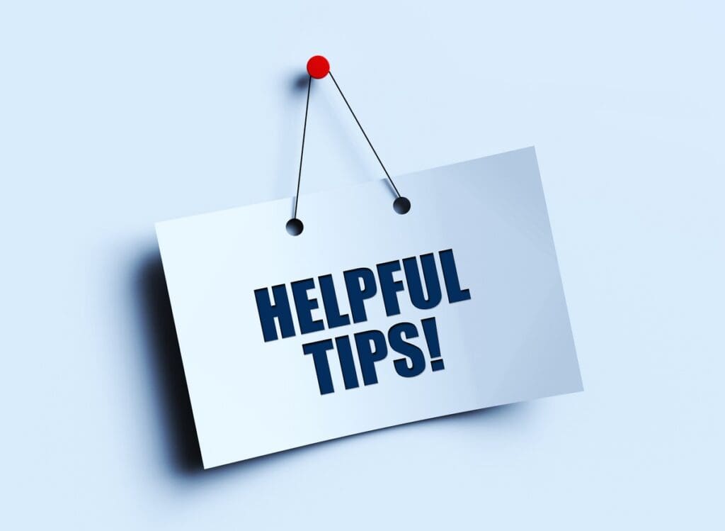 Helpful tips sign on paper background
