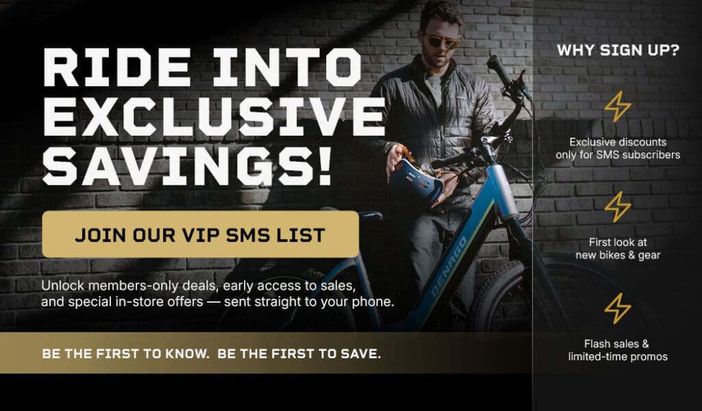 Join SMS list for exclusive bike deals and offers.