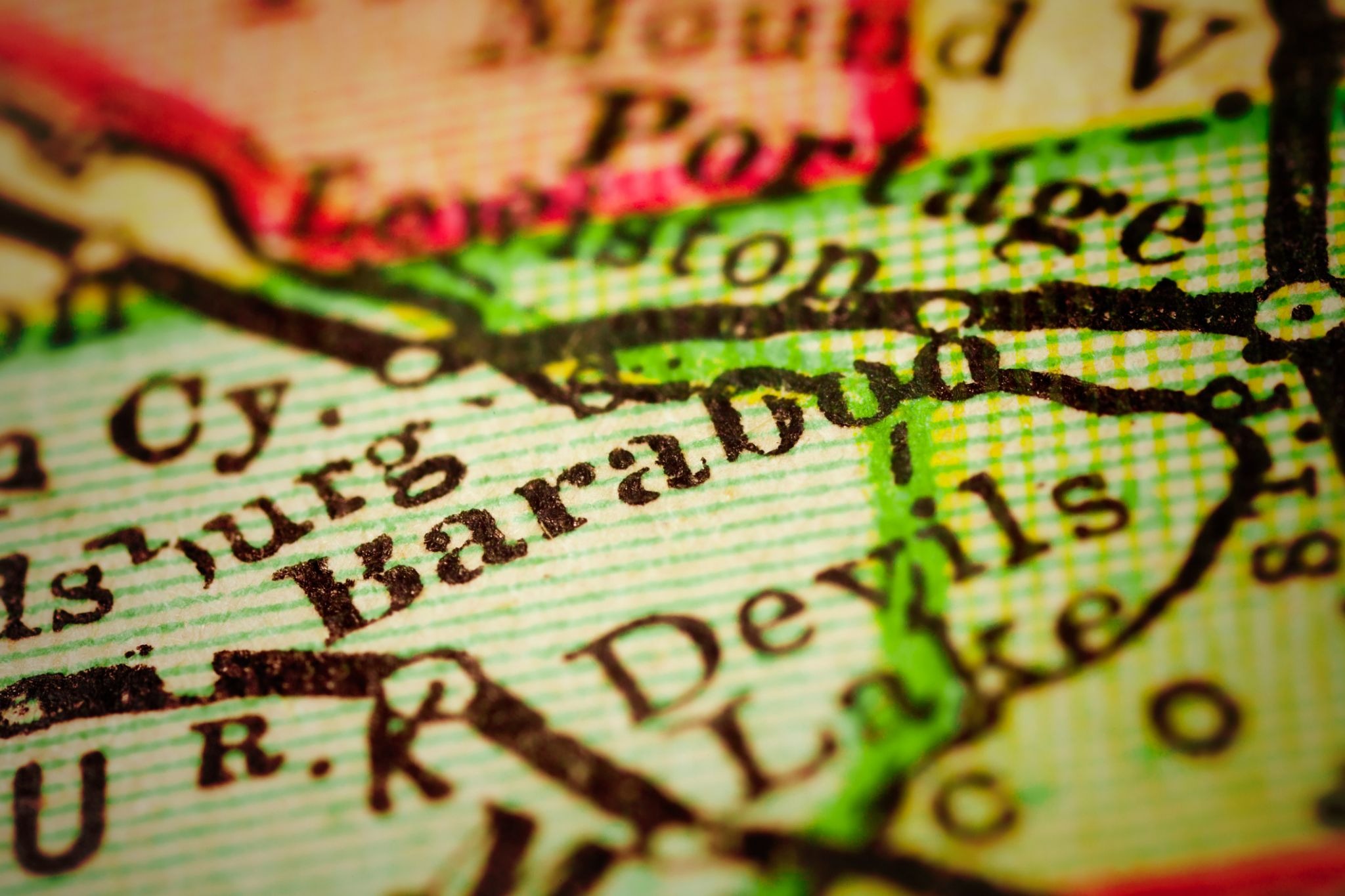 Close-up of Bahrain on a colorful map