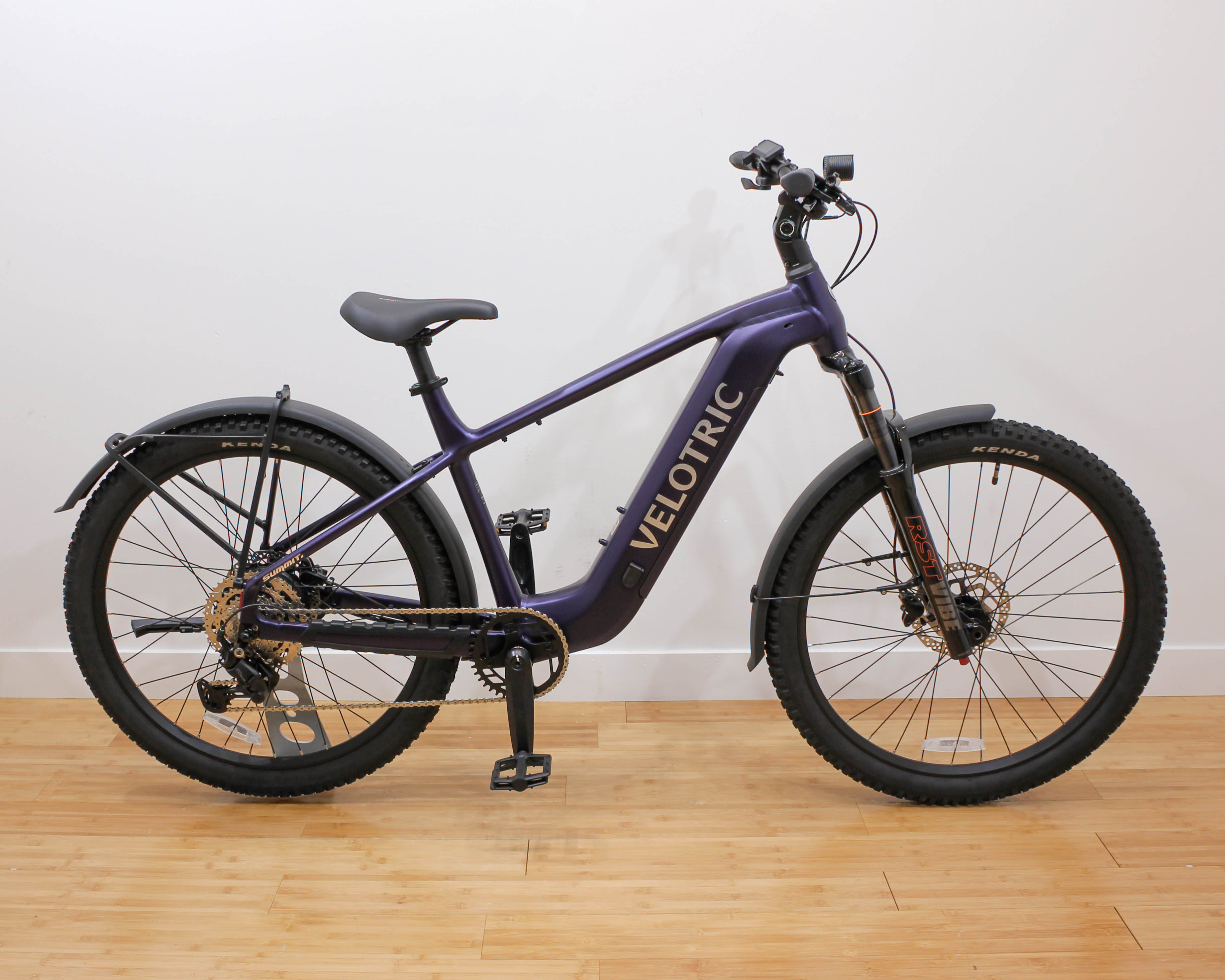 Purple Velotric electric bike with step-through frame