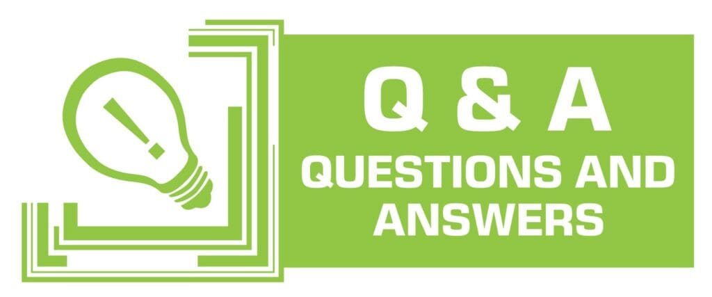 Green Q&A graphic with lightbulb icon