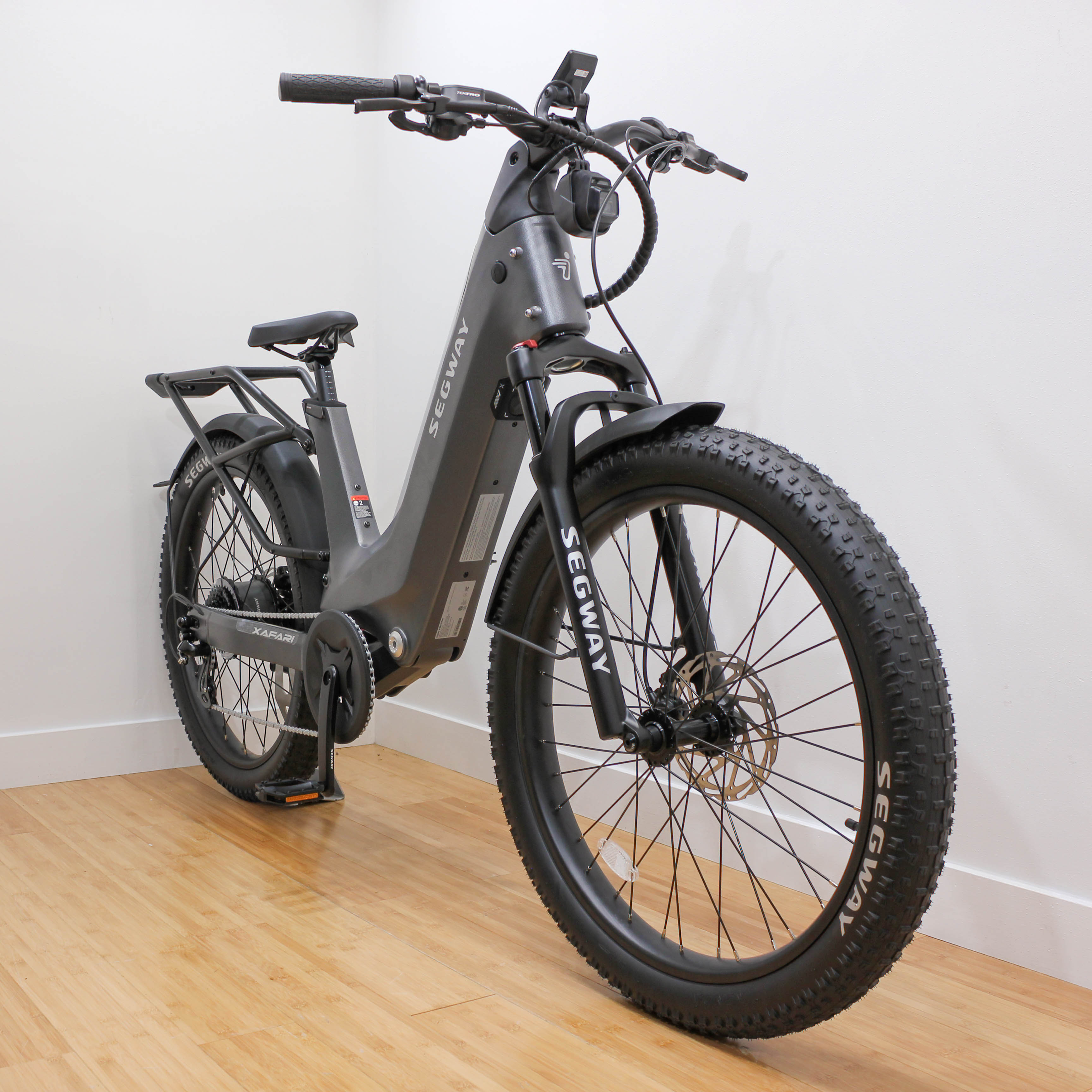 Segway Xafari electric bike with fat tires indoors